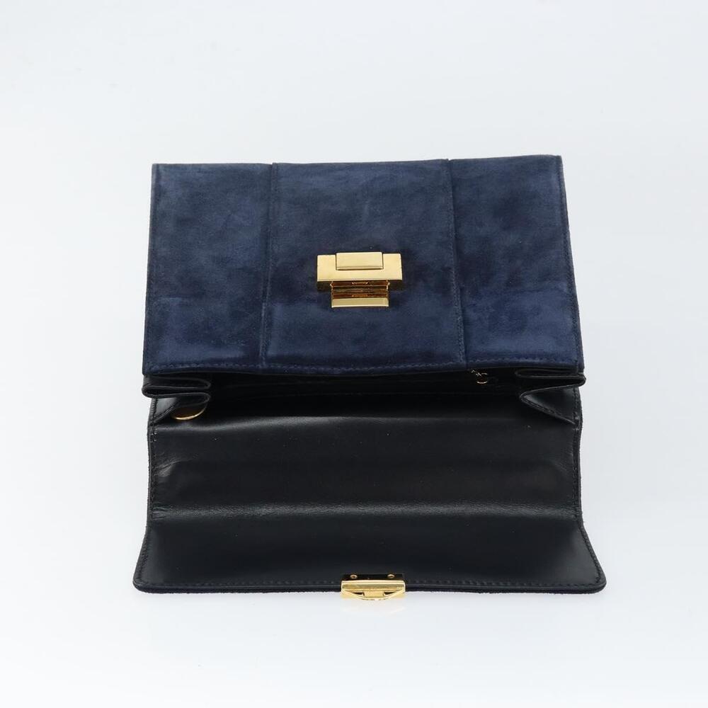 GUCCI Hand Bag Suede Navy Gold 000 2026 0306 Auth 154476 - Picture 9 of 16